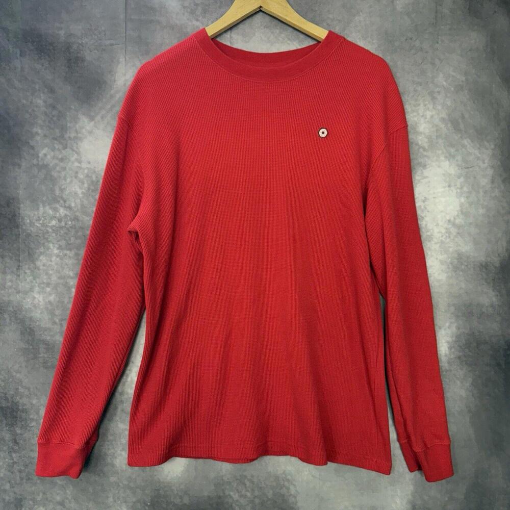 Vintage Y2K Southpole Thermal Long Sleeve Shirt Size XL Red Grunge